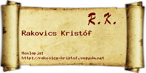 Rakovics Kristóf névjegykártya