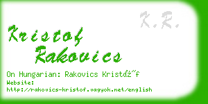 kristof rakovics business card